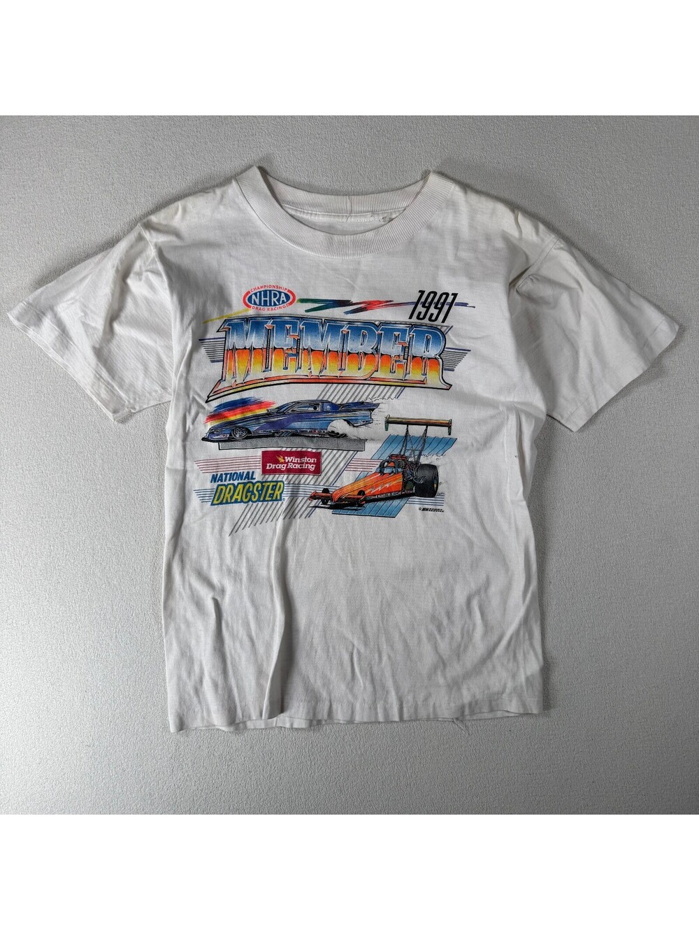 Vintage 1991 NHRA Member National Dragster Car T-Shirt M